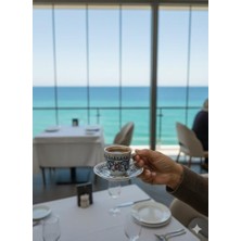 Uray Home El Işi Iznik Desenli Türk Kahvesi Fincanı ve Tabak Seti +Seramik Çift Parça Kahve Takımı + Geleneksel Çini Motifli Dekoratif Sunum Fincanı – Misafir Sunumları ve Hediye Seçenekleri Için Özel Tasarım