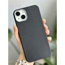 Uray Home 14 Plus ve 15 Plus ile Uyumlu Estetik Dokulu Deri Görünümlü Esnek Silikon Kılıf