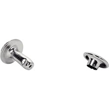 Uray Home Deri Için Delikli Perçinler, 8 mm Başlı Perçinler, Gümüş Renkli, 25 Adet (2 Parça)