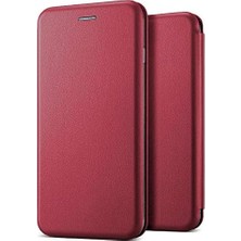 Uray Home 25935 Galaxy S10 Lite Kılıf Ultra Slim Flip Cover Bordo