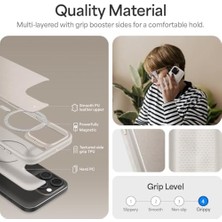 Uray Home Ciel By 16 Pro ile Uyumlu Magsafe Kılıf Kajuk Mag Hava Kanalı TEKNOLOJISI™ Askeri Sınıf Koruma Cream Vegan Deri Kapak - ACS08405
