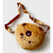 Dinç Spor Peluş Ayıcık Çapraz Çanta Gül  Figürlü Çocuk Omuz Çantası Mini Sevimli Çanta