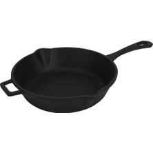Uray Home Döküm Yuvarlak Kızartma Tavası Döküm Demir Yekpare Saplı. ÇAP(Ø)24CM
