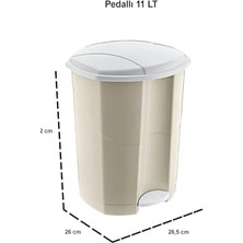 Emdeco Pedallı Çöp Kovası 11 Lt Latte