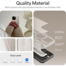 Uray Home Ciel By 16 Pro Max ile Uyumlu Askılı Magsafe Kılıf Kajuk Mag Hava Kanalı TEKNOLOJISI™ Askeri Sınıf Koruma Charm Cream Vegan Deri Kapak - ACS08401