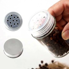 Uray Home Metal Cam Tuzluk, Paslanmaz Çelik, Pencereli Tasarım, 8.5cm Yükseklik, 5cm Çap, 123G