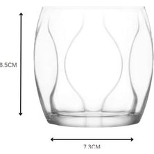 Uray Home Lena 6'lı Cam Su, Meşrubat ve Viski Bardağı Seti - 335 cc (85X74 Mm)