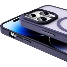 Uray Home – 14 Pro Max Magsafe Kılıf ile Maksimum Güç | Sio Serisi Şeffaf Mat Arka Kapak | Kamera Korumalı Şok Emici Yapı | Siyah Tpu & Silikon Malzeme | Kablosuz Şarjla Uyumlu - Gri