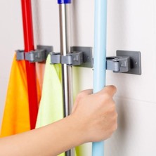 Uray Home Paspas,süpürge,fırça ve Mop Askısı-Sap Tutucu-Mutfak ve Banyo Askısı (Ikili) (NKS130-2)