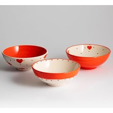 Uray Home Sunset El Yapımı ve El Boyaması 15 cm Seramik Kase Üçlü Seti
