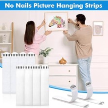 Uray Home Kendinden Yapışkanlı Cırt Cırt Bant, Beyaz, 4 Çift, Güçlü Yapışma Özellikli (Beyaz, Büyük Boy 93MM)