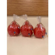 Plus Home Mum 3'lü Nar Model Renk Kırmızı Yükseklik 9 ve 7 cm Çapı 5 ve 4 cm