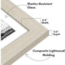 Uray Home 11X11 Resim Çerçevesi Açık Ahşapta - 8x8 Mat ve 11X11 Ekranlar Matsız - Kırılmaz Camlı Kompozit Ahşap - Duvar Için Yatay ve Dikey Biçimler