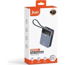 Uray Home Juo 20000MAH 65W LED Ekranlı Usb-A + Type-C Kablolu Taşınabilir Hızlı Şarj Cihazı Powerbank