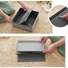 Uray Home Iç Giyim Saklama Kutuları, 6'lı Set, Çekmece Düzenleyici, Kumaş Kutular, Saklama Sepetleri, Görünümlü Keçe Kumaş, Çorap, Kravat, Şal Için Uygun, Gri
