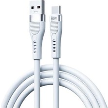 Uray Home Pdateknoloji 66W Type-C Hızlı Şarj ve Data Kablosu 1.3m Beyaz AZ-B02A