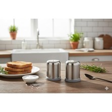 Uray Home Çelik Tuzluk & Biberlik – Delikli Kapak Tasarımı, Paslanmaz Çelik Gövde, Tuz ve Karabiber Serpici, Mutfak ve Sofra Kullanımı (2)