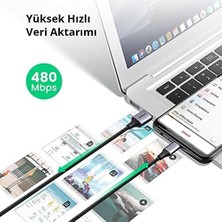 Uray Home Örgülü Micro-Usb & Usb-A Data ve Şarj Kablosu 60146 - 1 Metre Siyah