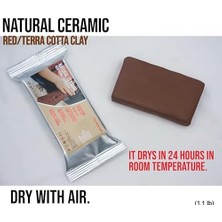 Uray Home Renovon Seramik Kil Hamuru, Kırmızı Terra/cotta 500 gr Fırınlamaya Gerek Olmayan Güzel Sanatlar Figür Heykel Modelleme Oyun ve Sınıfları Için Toksik Olmayan Doğal Kil