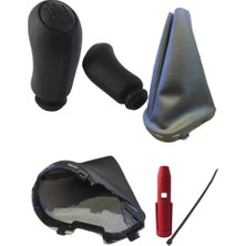 Zetoto Logan 2 Sandero 2 Suni Deri Vites Topuzu ve Körüğü Siyah Kapak