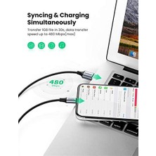 Uray Home Mfi Lisanslı Usb-A & Lightning Örgülü Data ve Şarj Kablosu, 2 Metre, Siyah, ‎60158