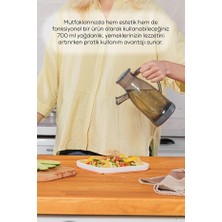Uray Home Yağlık Sirkelik Şeffaf Sosluk 700ML, Bpa Içermez, Bulaşık Makinesine Uygun, Gıdayla Temas Uygun Yağdanlık, Kapaklı Ağız, 22.5cm Yükseklik (1, Şeffaf)