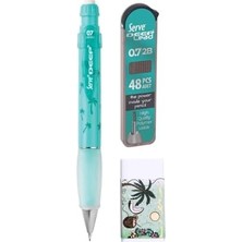 Uray Home Doğa Desenli Deep Kalem, Deep Silgi ve Deep Min, 0.7 Mm, Nane Yeşili