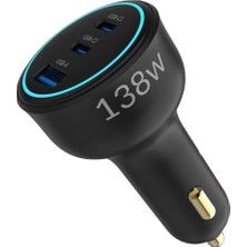 Uray Home Juo 138W 3 Portlu Type-C + Usb-A Araç Şarj Aleti Pd 3.0 & Qc 4.0 Hızlı Araç Içi Şarj Cihazı
