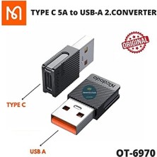 Uray Home Type-C 5A To USB A 2.0 Dönüştürücü, Siyah