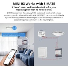 Uray Home S-Mate Smart Switch Mate, Wi-Fi Şalter Mate, Mınır3 Akıllı Işık Şalteri ile Çalışır, Nötr Iletken Çözümü Yoktur