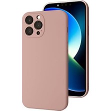 Uray Home 13 Pro Uyumlu Kamera Korumalı, Mikrofiber Astarlı, Sıvı Silikon Kılıf (Kum Pembe)