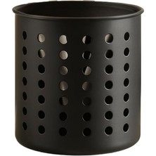 Uray Home Siyah Silindir Plastik Kaşıklık – Modern Tasarımlı, Delikli Havalı Yapı, Dayanıklı ve Şık Mutfak Düzenleyici