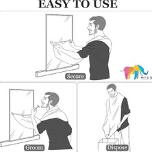 Emdeco Saç Sakal Yemek Örtüsü Duş Banyo Temizlik Önlüğü Vantuzlu Aparat Aynaya Fayansa Veya Asılabilir Fonksiyonel Sakal Önlüğü