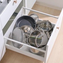 Emdeco New Variera Tencere Kapağı Düzenleyici Paslanmaz Çelik Çok Amaçlı Ayarlanabilir Uzunluk "2 Paket"