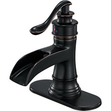 Uray Home Şelale Çıkışı, Tek Kollu Lavabo Musluğu, Lavabo Armatürü, Orb Yağı Ovulmuş Bronz, 9233