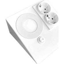 Uray Home Tezgah Altı Priz Çifli Panel Spot Beyaz Kasa Beyaz Işık 2130B