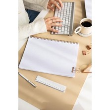 Uray Home A4 Spiralli Karton Kapak 2’li Set Kareli Okul Defteri 80 Yaprak, Ders Programlı Siyah