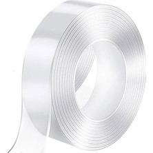 Uray Home Çift Taraflı Yapışkan Bant, Ekstra Güçlü, Şeffaf, Ince, Iz Bırakmaz, Kaymaz, 3 Metre