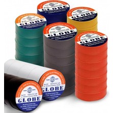 Emdeco Globe Izole Elektrik Bandı Globe Plastik Izole Elektrik Bandı 5 Adet (Kırmızı,sarı,siyah,beyaz) (Beyaz)