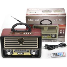 Şarjlı Ahşap Nostaljik Radyo, Usb, Sd, Mp3 ve Bluetooth Hoparlör