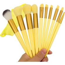 Uray Home 13’lü Sarı Makyaj Fırça Seti – Profesyonel Yumuşak Kıl Fırçalar – Fondöten, Allık, Far ve Göz Makyajı Için Kusursuz Uygulama