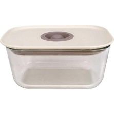 Uray Home Fika Clık Dikdörtgen Saklama Kabı 470ML Bej