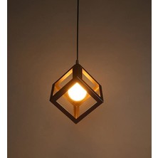 Uray Home Endüstriyel Rustik Otantik Siyah Metal Kafes Tekli Sarkıt Avize Aydınlatma