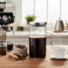 Uray Home 1100ML Metal Kapaklı Cam Yağlık ve Ölçü Kabı – Dayanıklı ve Şeffaf Sıvı & Kuru Malzeme Ölçme Kabı | Mutfak Için Hassas Ölçüm ve Saklama Çözümü 1100ML - Cam Sürahi Ölçü Kabı