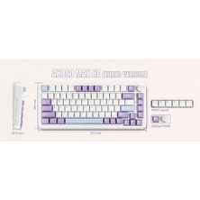 Uray Home Ajazz AK820 Max He Hall Effect Manyetik Switch Kablolu Oyun Klavyesi 8000Hz Mor Beyaz