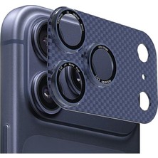 Uray Home 17 Pro Max Için Cl-21 Karbon Kamera Lens Koruyucu (Lacivert)