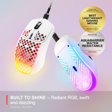 Uray Home Aerox 3 Snow Ultra Hafif Gaming Mouse 8,500 Cpı Truemove Core Optik Sensör, Beyaz, 59 Gram