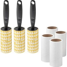 Uray Home Bastıs 3'lü Gri Lint Rulo Seti, 4 x Dolum Rulosu