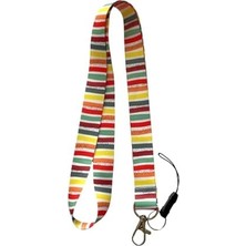 Uray Home Renkli Baskılı Boyun Askı Ipi Çok Amaçlı Yaka Kartı Telefon Askısı