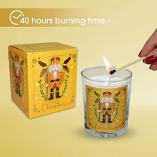 Uray Home – Kurşun Asker (Nutcracker) Tasarımlı Mum, Sarı Renk Temalı, 135 G Doğal Bio, 40 Saat Yanma Süresi, Cam Kavanoz, Şık Bristol Kutulu, Yılbaşı Koleksiyonu Hazır Hediye
